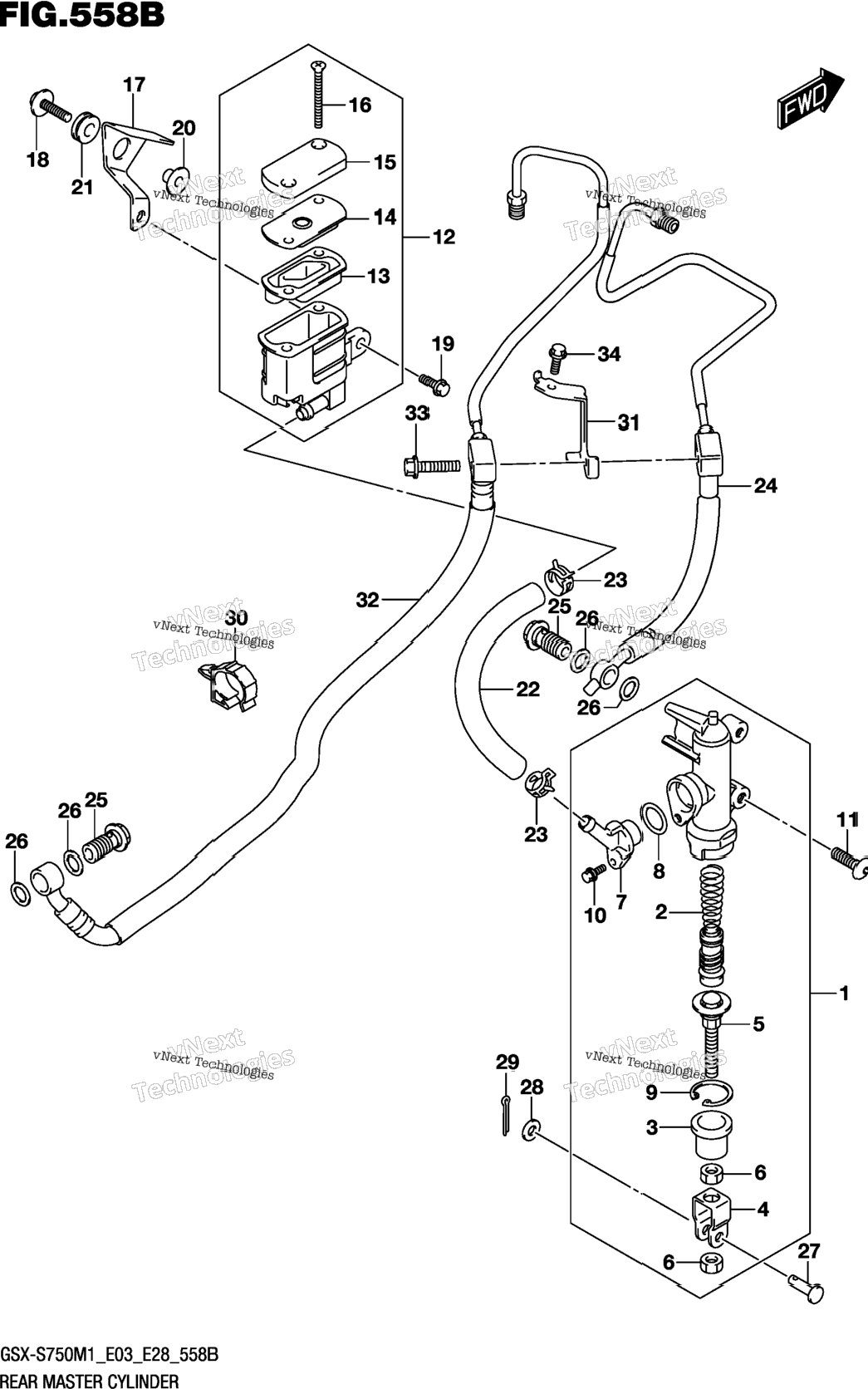 Rear Master Cylinder (Gsx-S750a,Gsx-S750za)