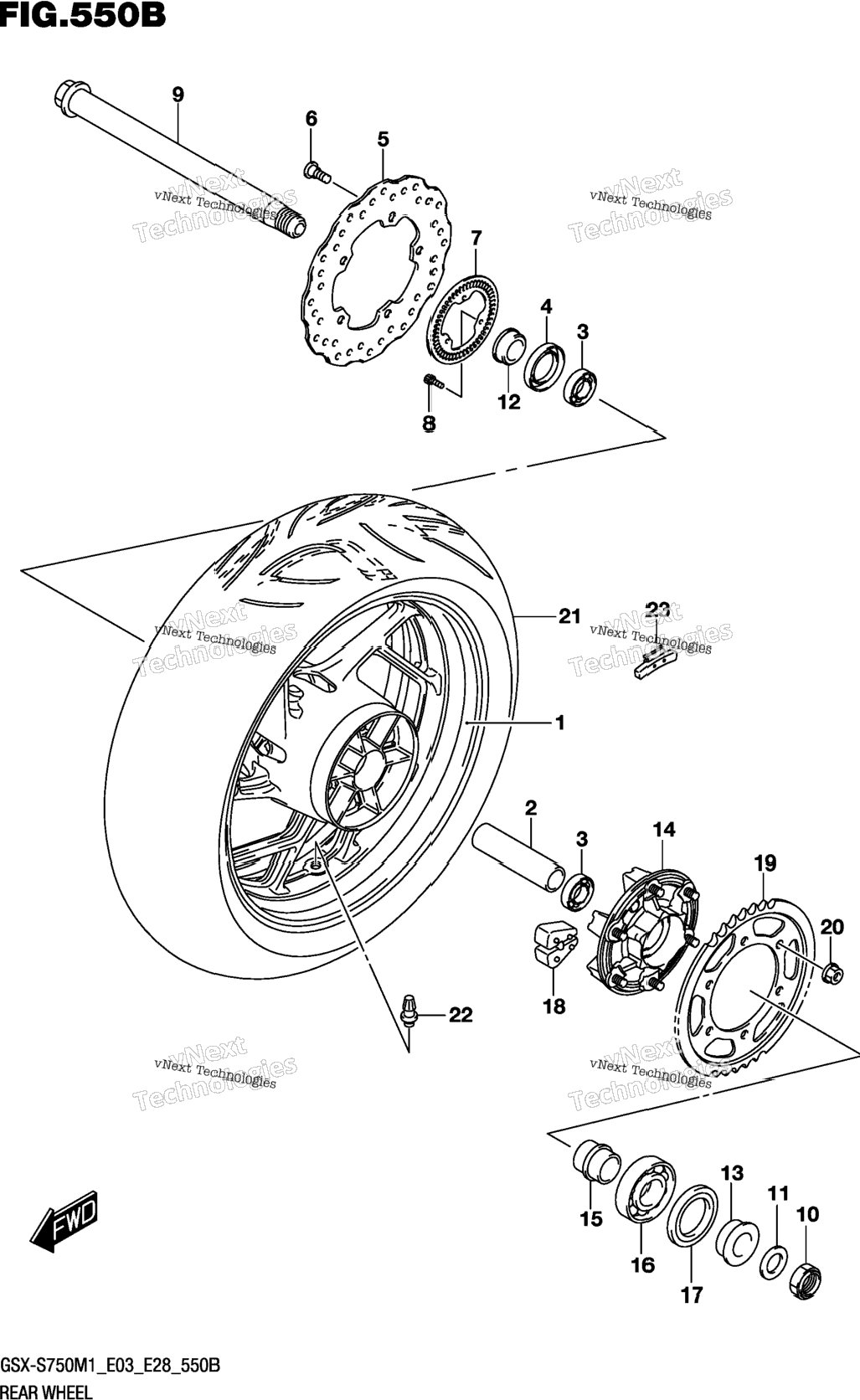 Rear Wheel (Gsx-S750,Gsx-S750a)