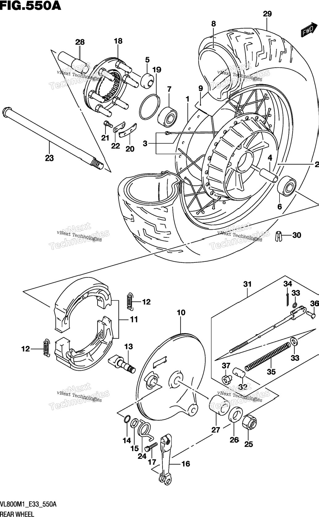 Rear Wheel (Vl800)