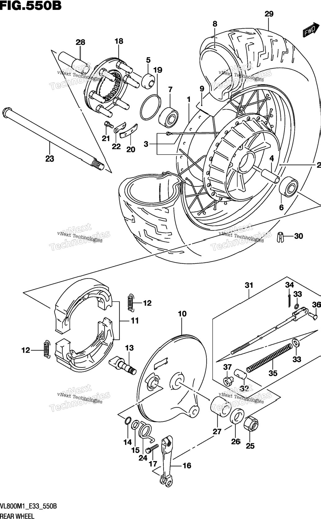 Rear Wheel (Vl800t)
