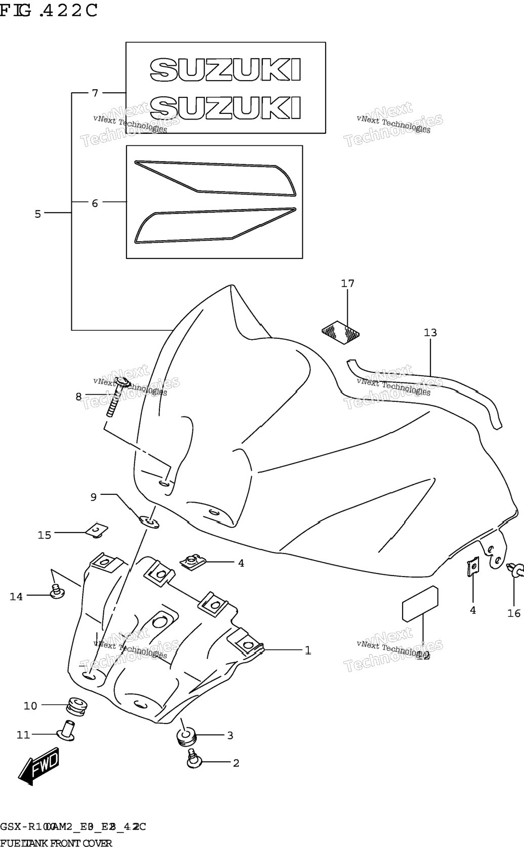 Fuel Tank Front Cover (Gsx-R1000ra)