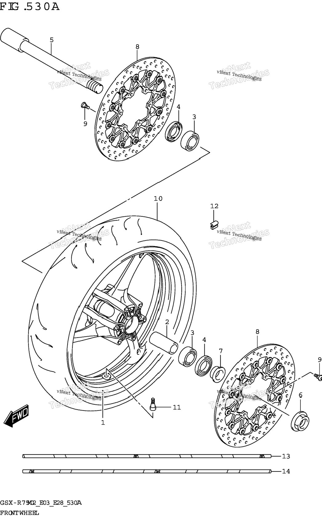 Front Wheel (Gsx-R750z:(E03,E28,E33))