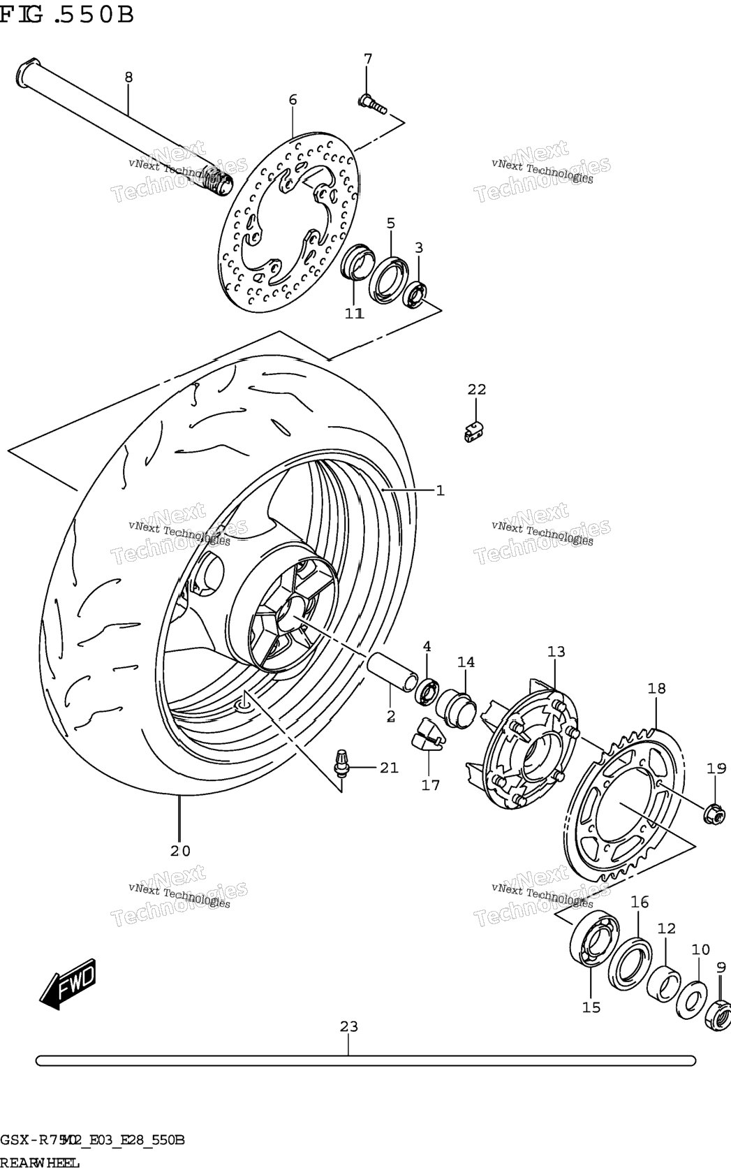 Rear Wheel (Gsx-R750:(E03,E28,E33))