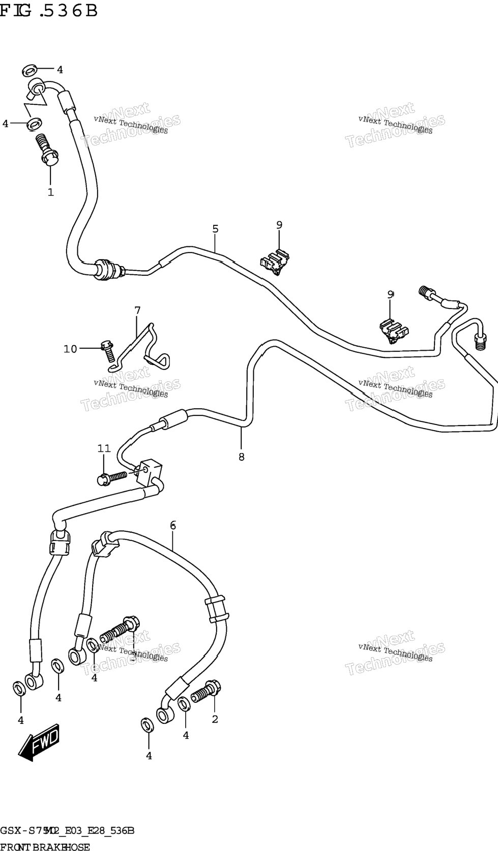 Front Brake Hose (Gsx-S750a,Gsx-S750za)