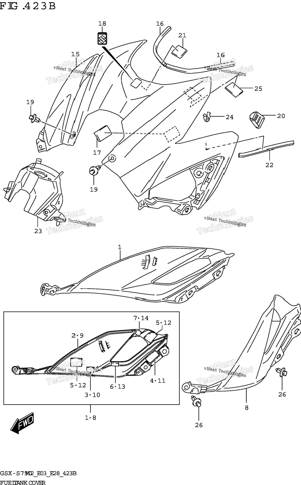 Fuel Tank Cover (Gsx-S750z,Gsx-S750za)