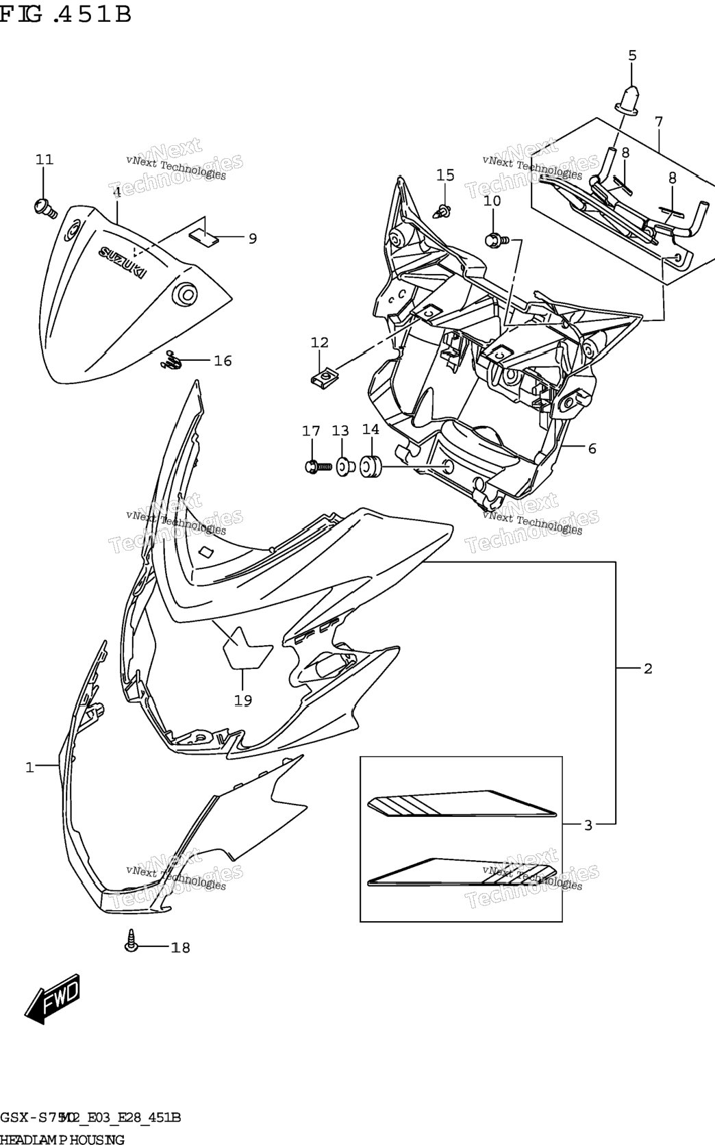 Headlamp Housing (Gsx-S750z,Gsx-S750za)