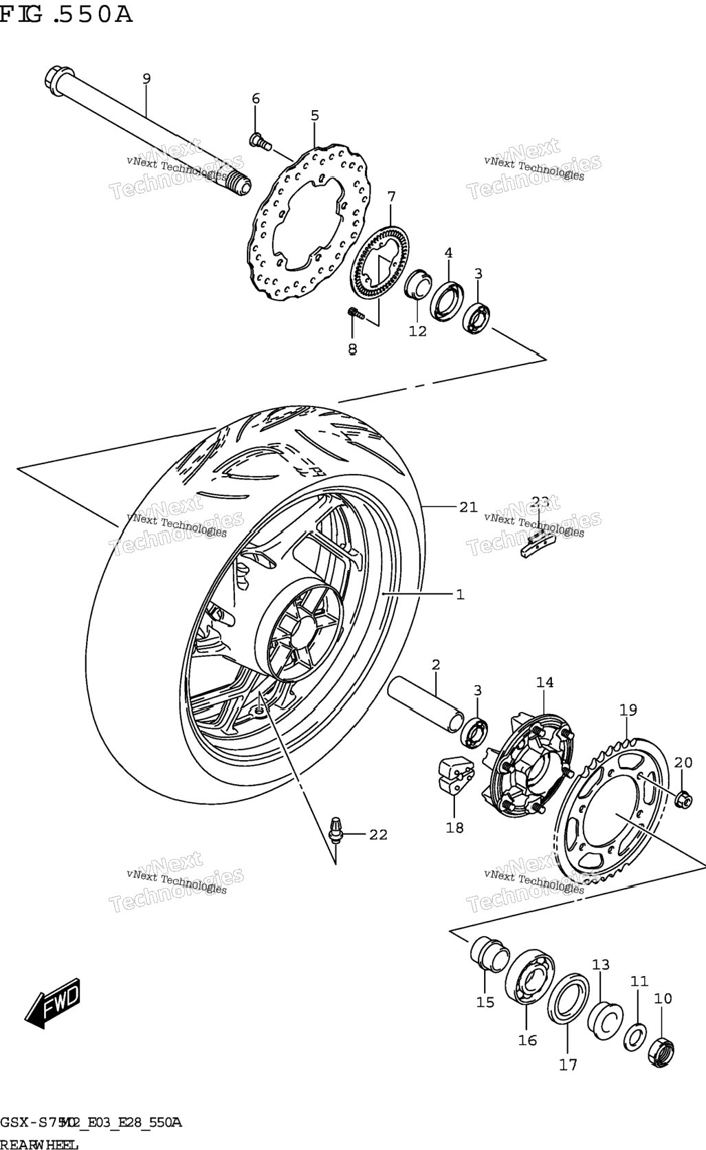 Rear Wheel (Gsx-S750,Gsx-S750a)