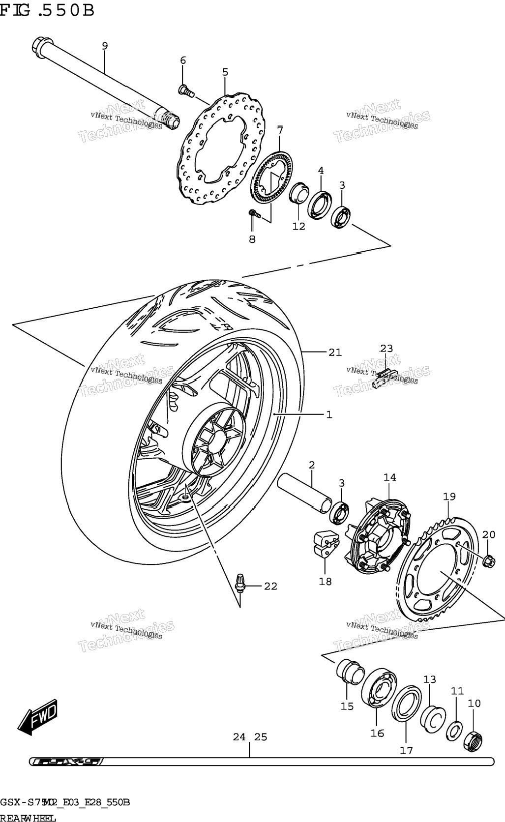 Rear Wheel (Gsx-S750z,Gsx-S750za)