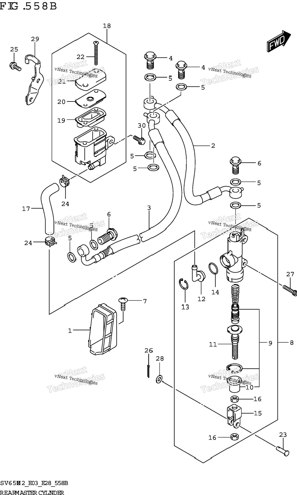 Rear Master Cylinder (Sv650a,Sv650xa)