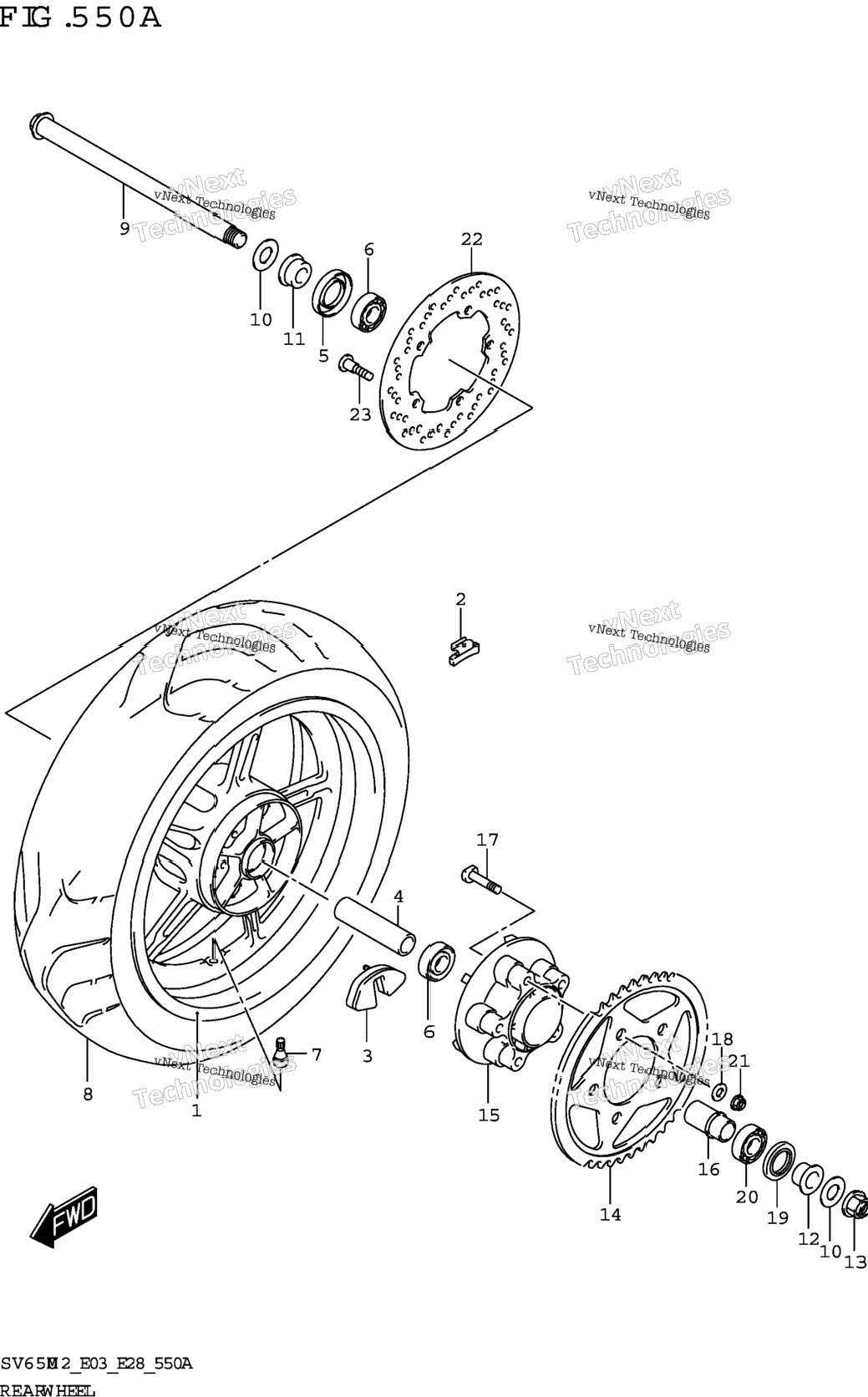 Rear Wheel (Sv650)