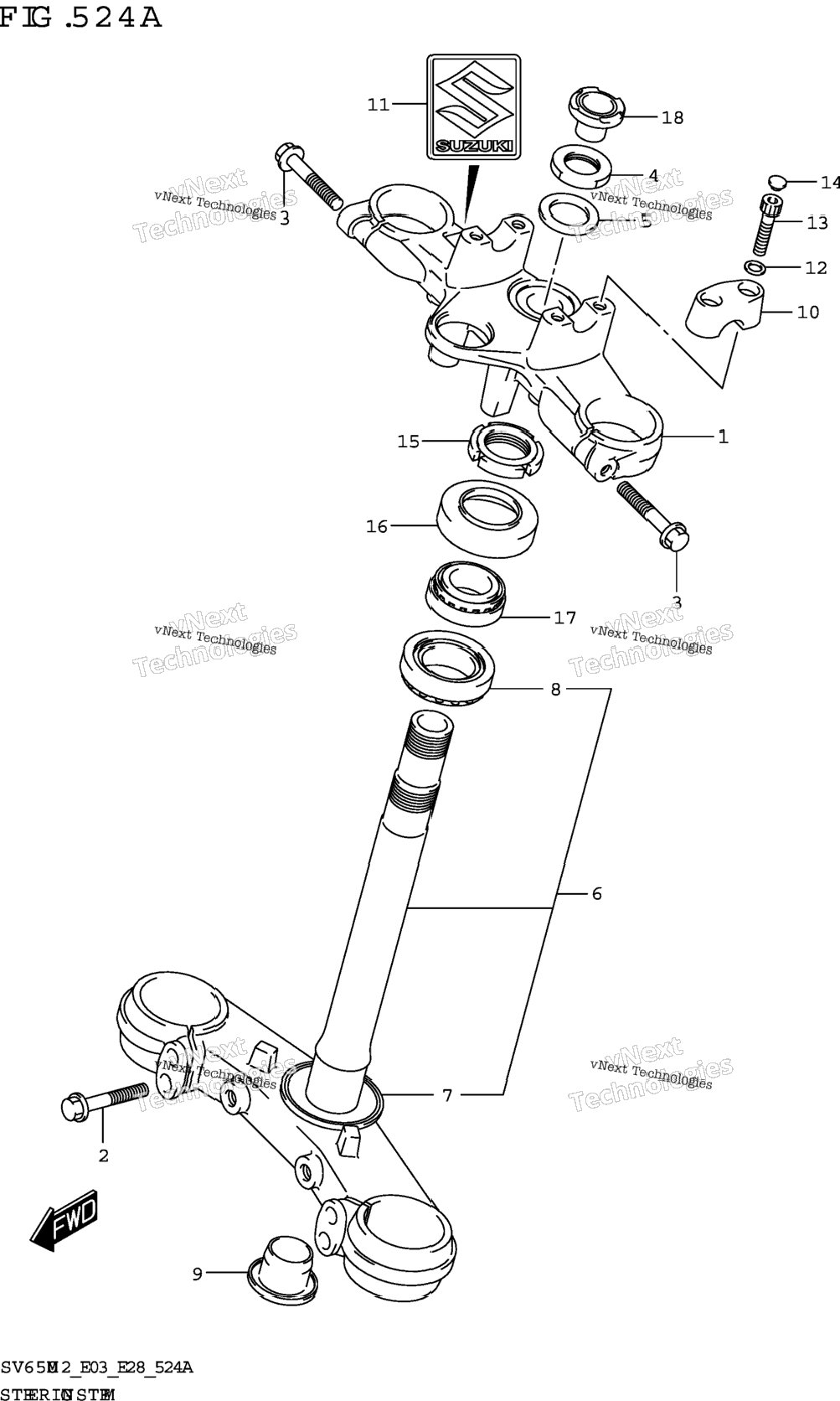 Steering Stem (Sv650,Sv650a)