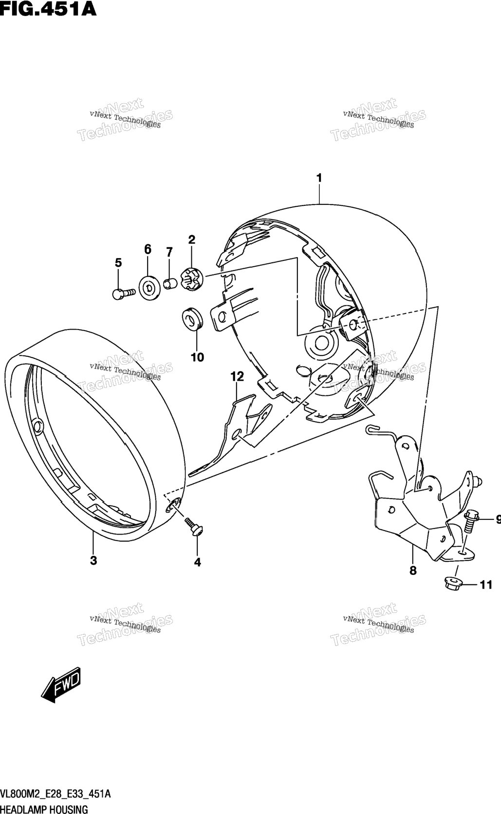 Headlamp Housing