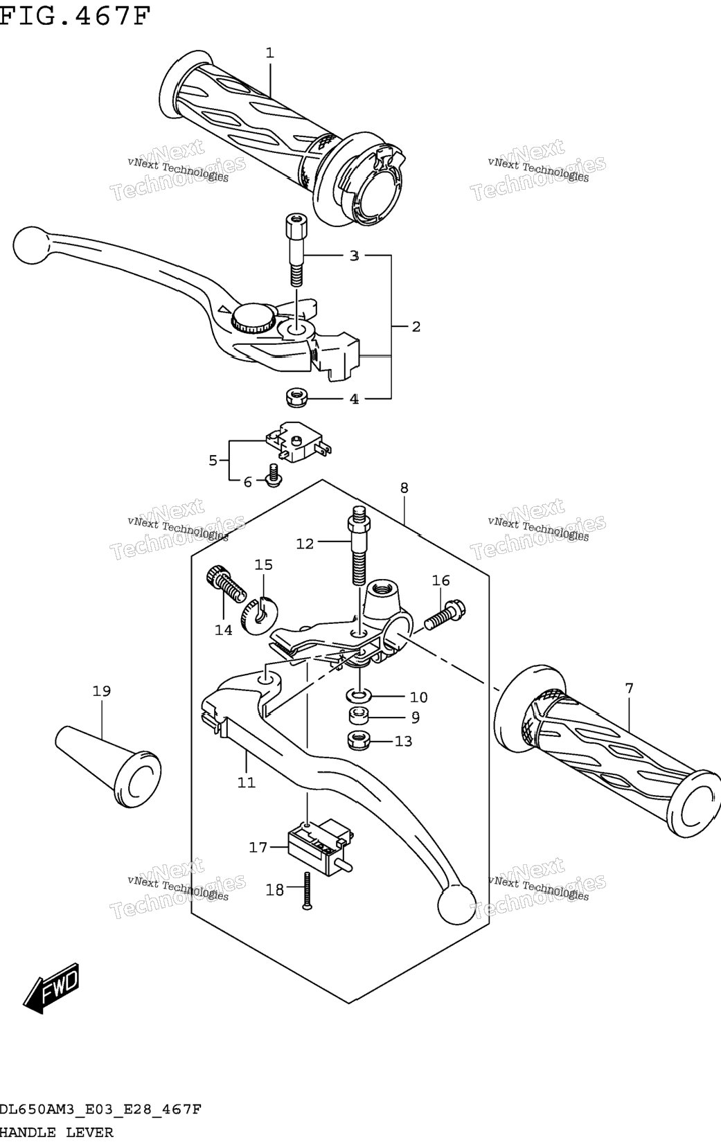 Handle Lever (Dl650xam3e33)