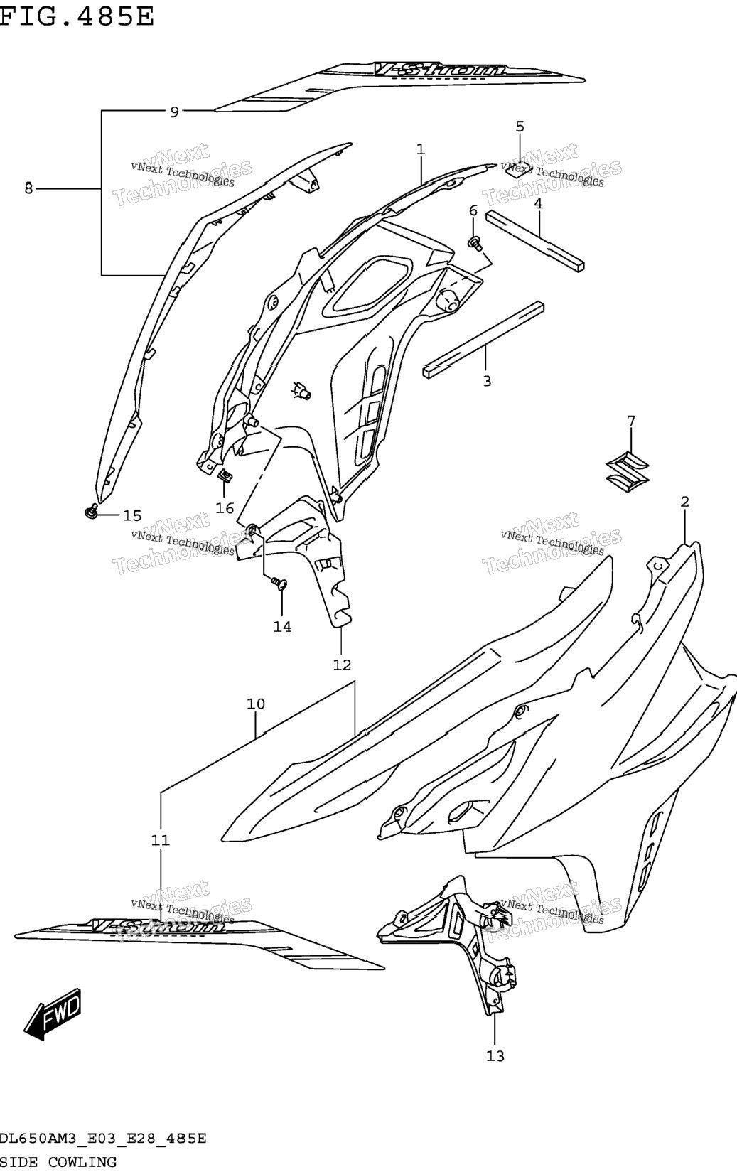 Side Cowling (Dl650xam3e28)