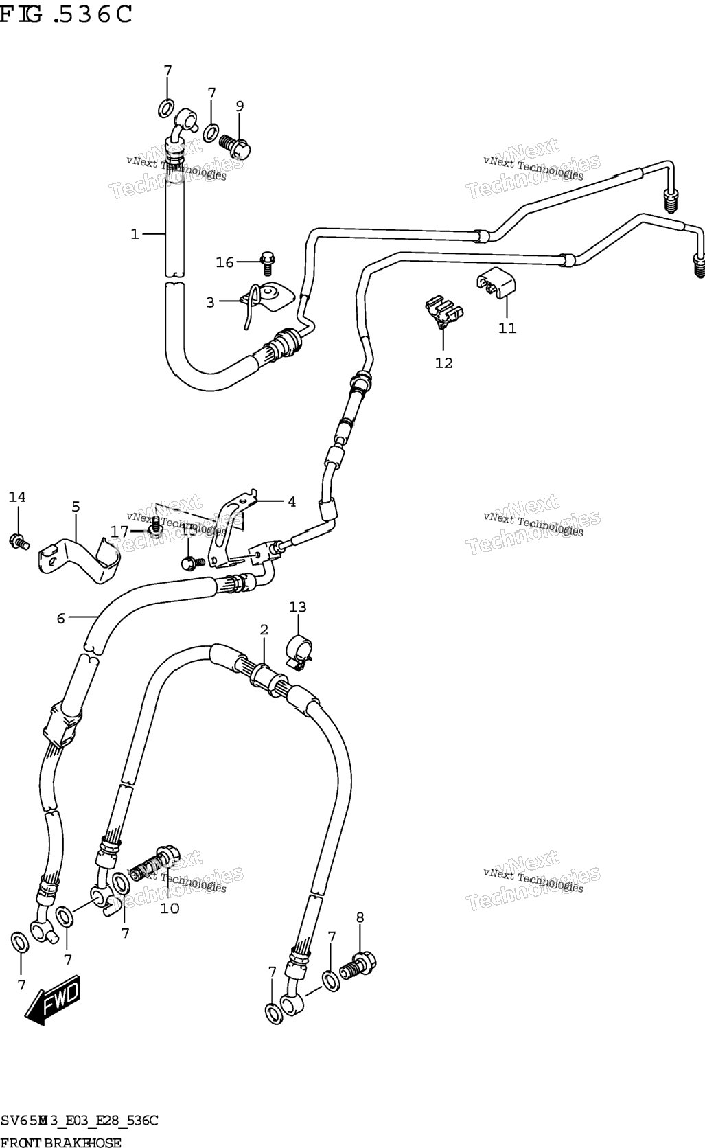 Front Brake Hose (Sv650xa)