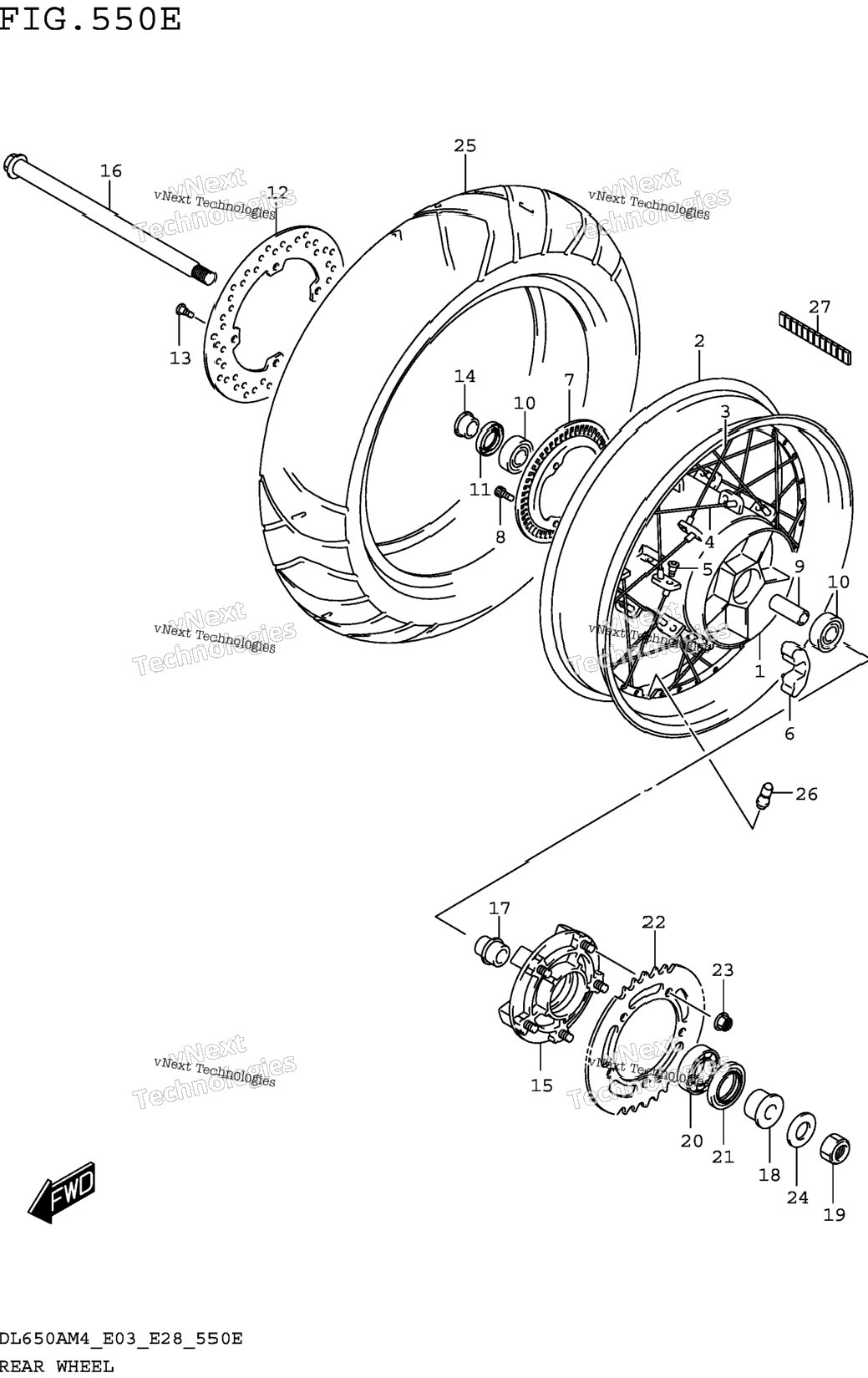 Rear Wheel (Dl650xam4 E28)