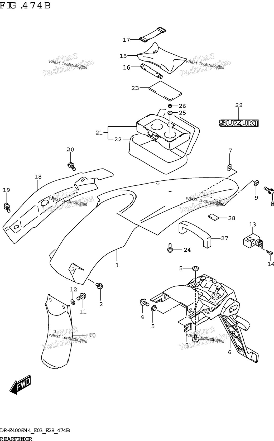 Rear Fender (Dr-Z400s)