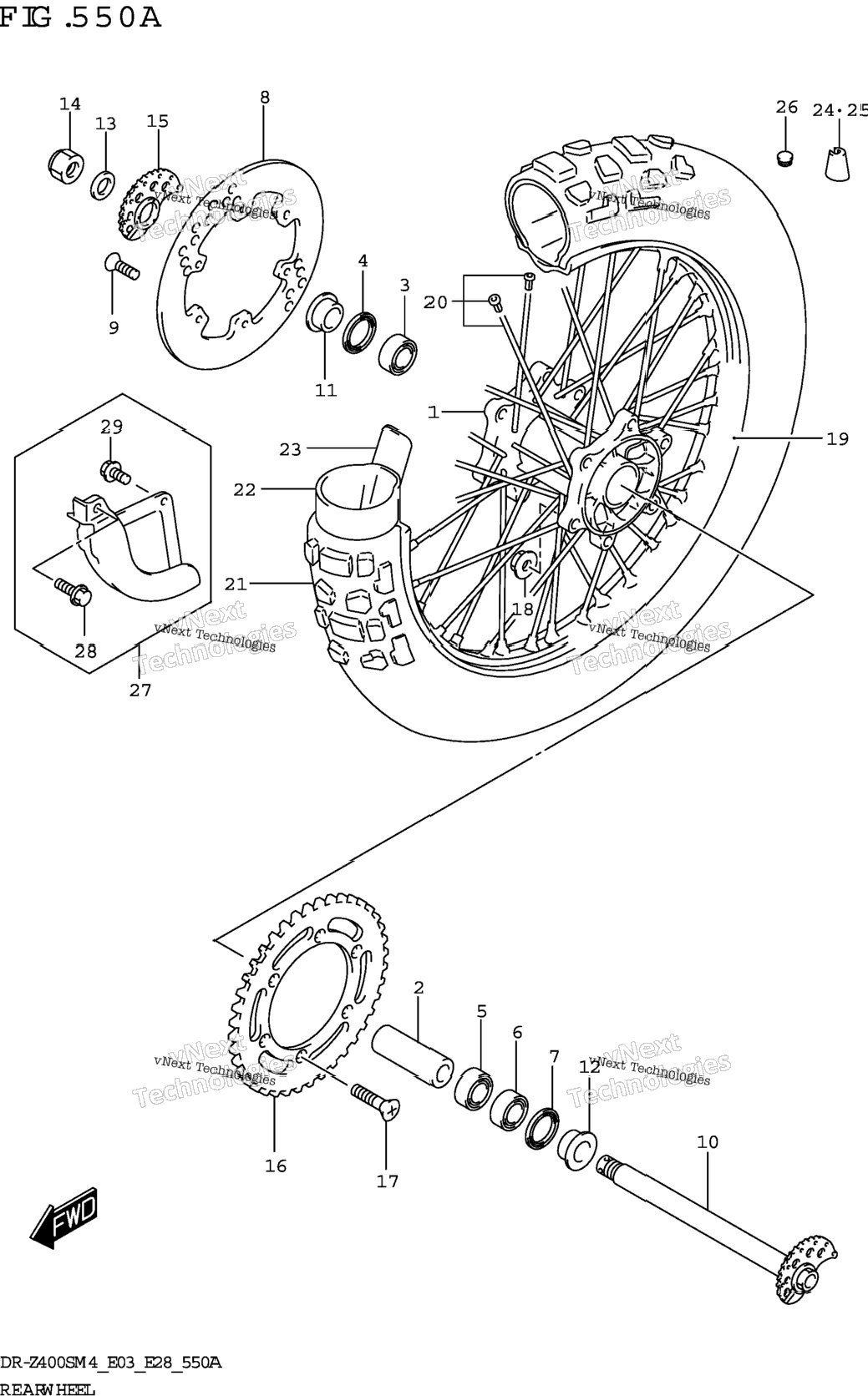 Rear Wheel (Dr-Z400s)