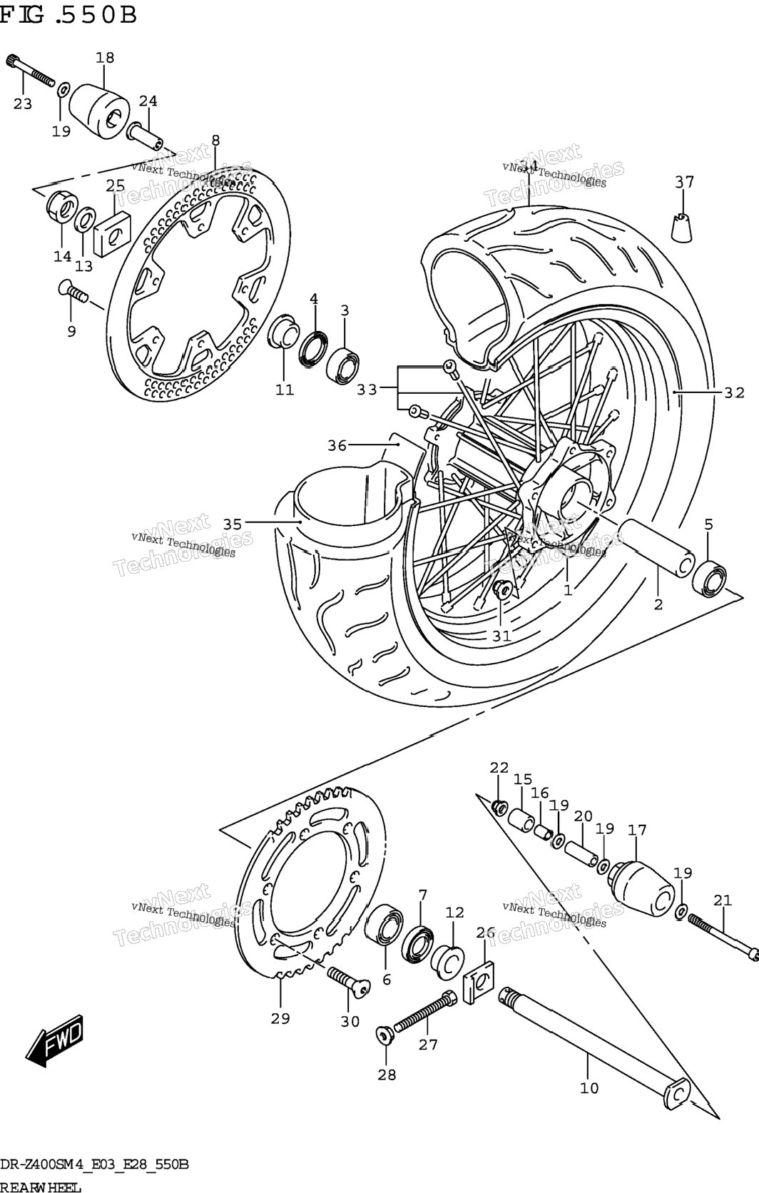 Rear Wheel (Dr-Z400sm)