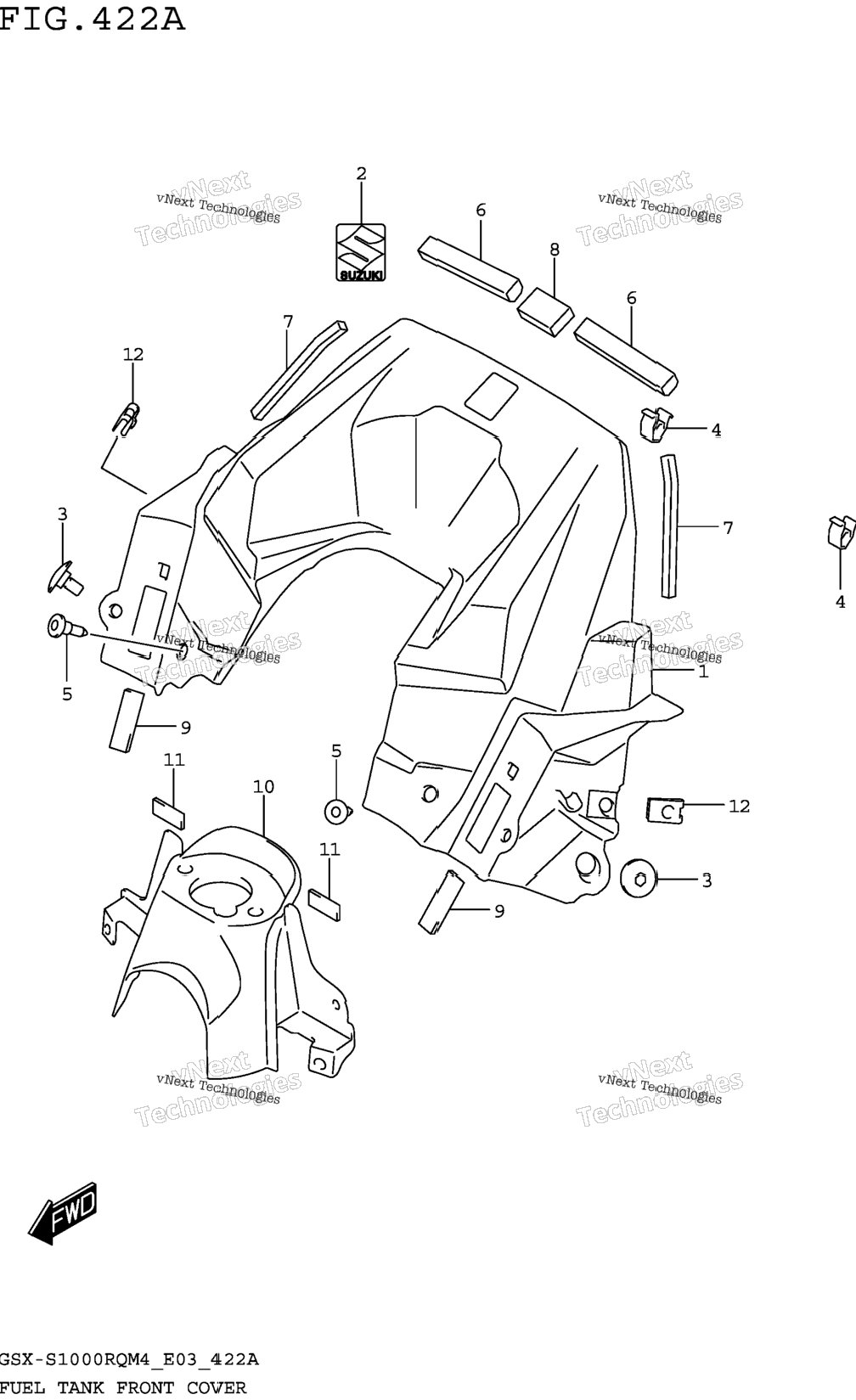 Fuel Tank Front Cover (Gsx-S1000rqm4 E03)