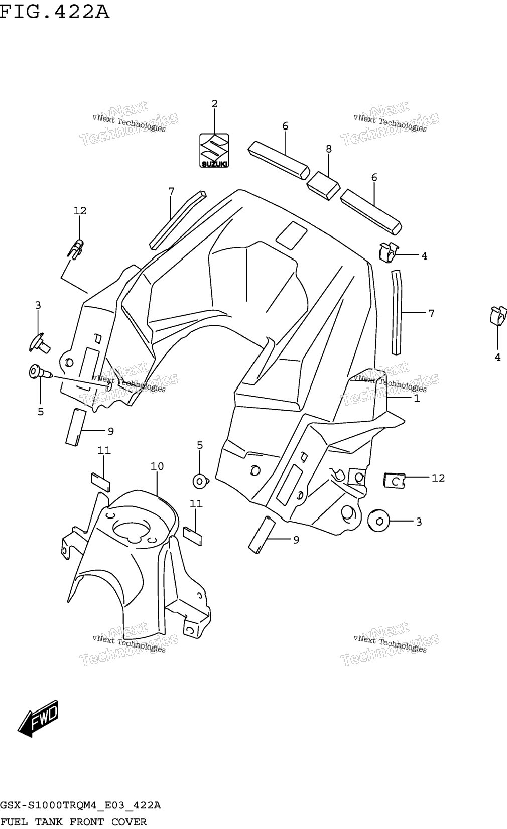 Fuel Tank Front Cover (Gsx-S1000trqm4 E03)