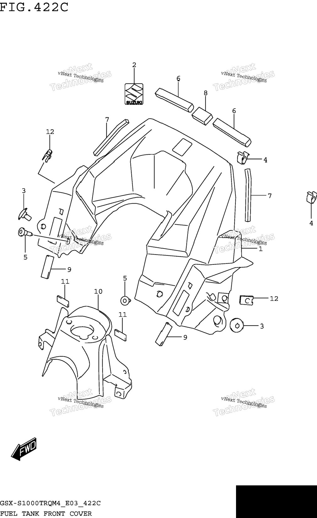 Fuel Tank Front Cover (Gsx-S1000trqm4 E33)