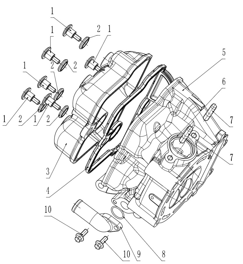 Нажмите для увеличения 气缸头部件 CYLINDER HEAD ASSY