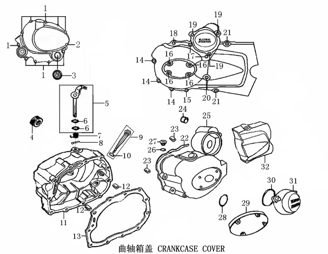 Нажмите для увеличения 曲轴箱盖 CRANKCASE COVER