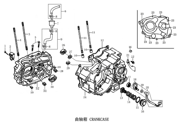 Нажмите для увеличения 曲轴箱 CRANKCASE
