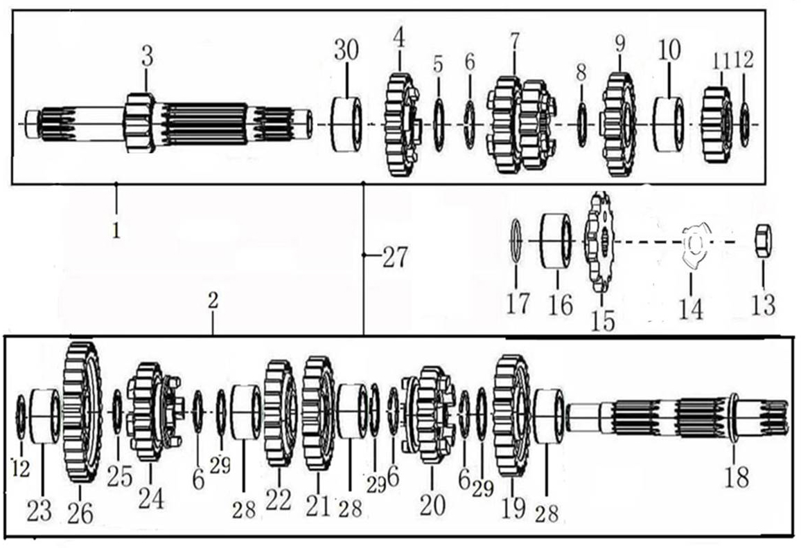 主副轴组合 TRANSMISSION MAIN,COUNTER SHAFT