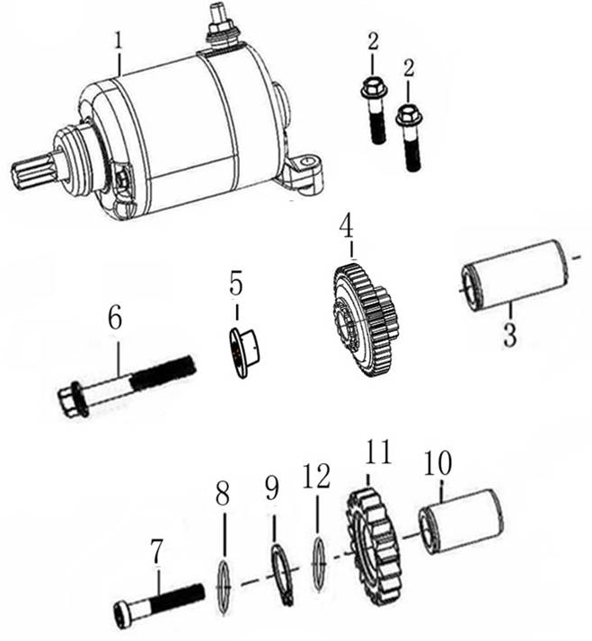 电启动机构 ELECTRIC STARTING MECHANI