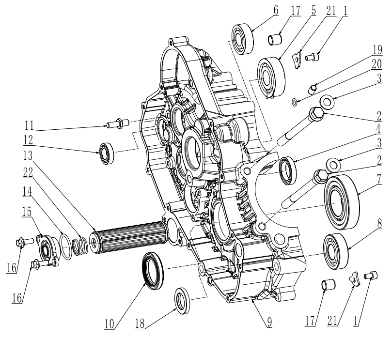 右曲轴箱  RIGHT CRANKCASE