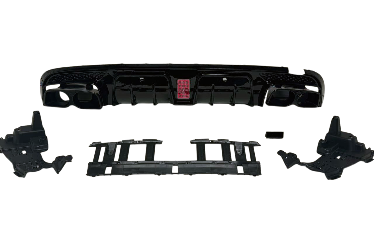 Mercedes W205 диффузор Brabus в сборе с черными насадками