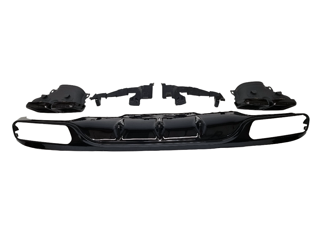 Mercedes W213 дорестайлинг диффузор AMG 63 с насадками в обычный бампер