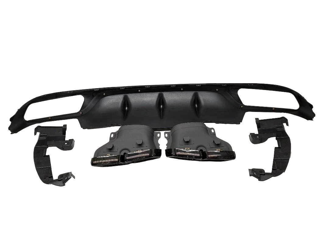 Mercedes W213 дорестайлинг диффузор AMG 63 с насадками в обычный бампер