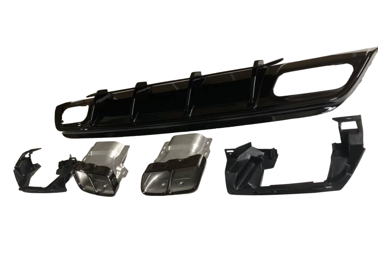 Mercedes W176 рестайлинг AMG A45 диффузор с насадками