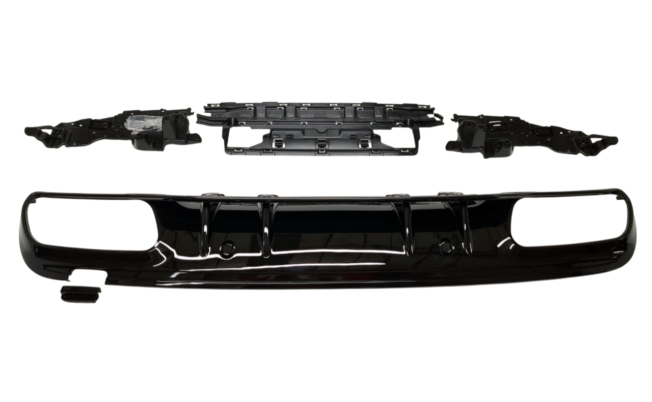 Mercedes W205 рестайлинг диффузор AMG 63 чeрный глянец без насадок