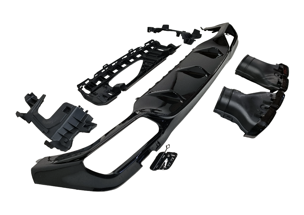 Mercedes W213 дорестайлинг диффузор AMG 63 черный с насадками