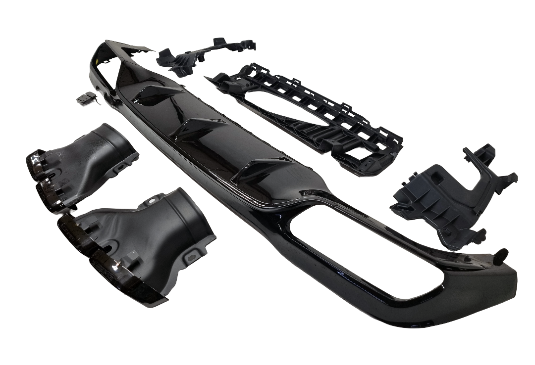 Mercedes W213 дорестайлинг диффузор AMG 63 черный с насадками