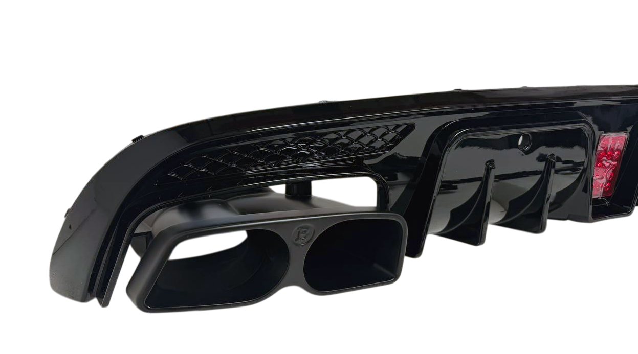 Mercedes W205 диффузор Brabus в сборе с черными насадками