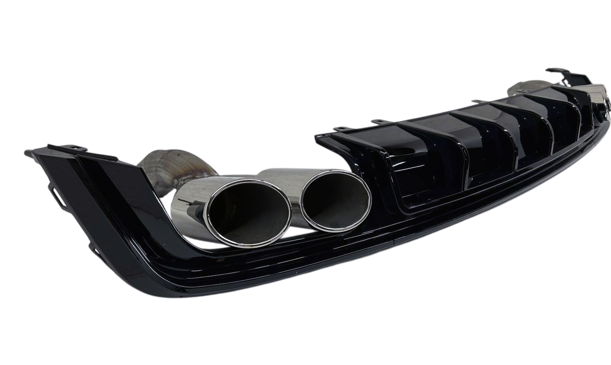 Audi A6 C8 диффузор S6 в S-line бампер с насадками хром трубы