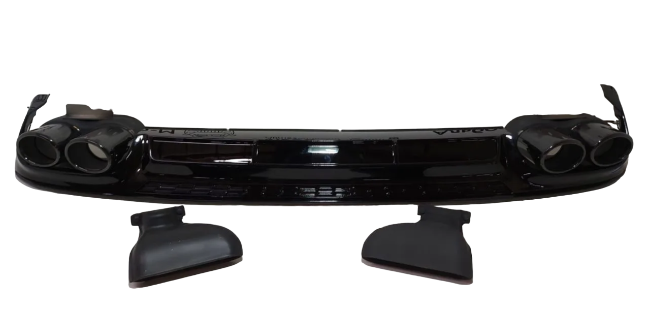 Audi A6 C8 S6 диффузор с черными насадками в S-line