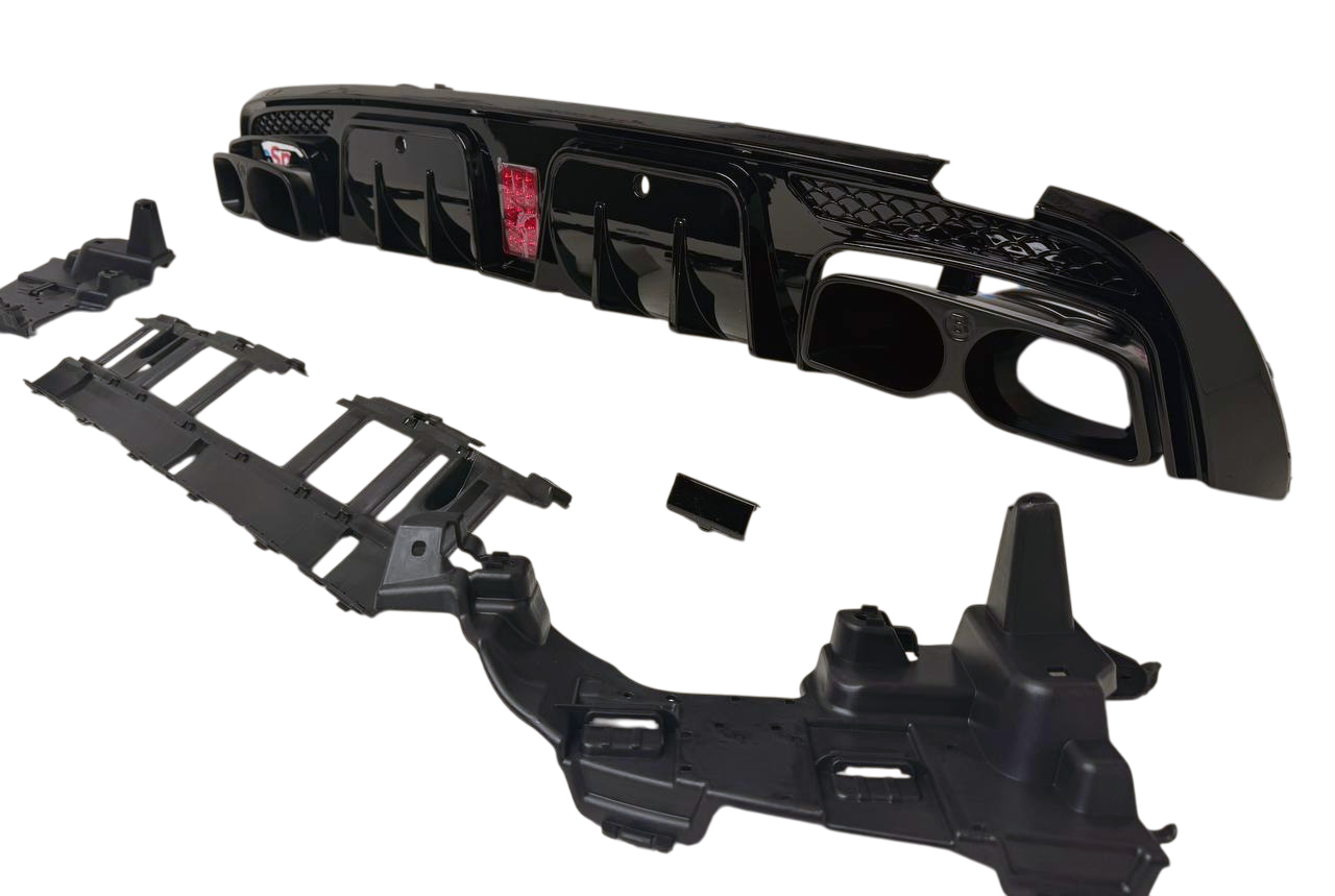 Mercedes W205 диффузор Brabus в сборе с черными насадками