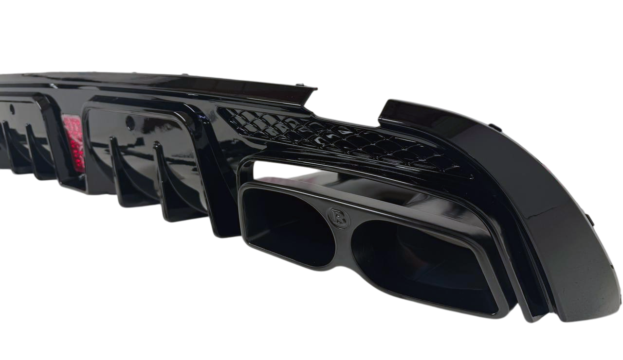 Mercedes W205 диффузор Brabus в сборе с черными насадками