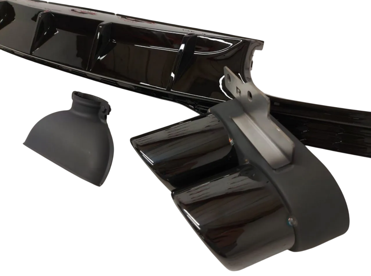 Audi A7 4K S7 диффузор с черными насадками в слайн бампер