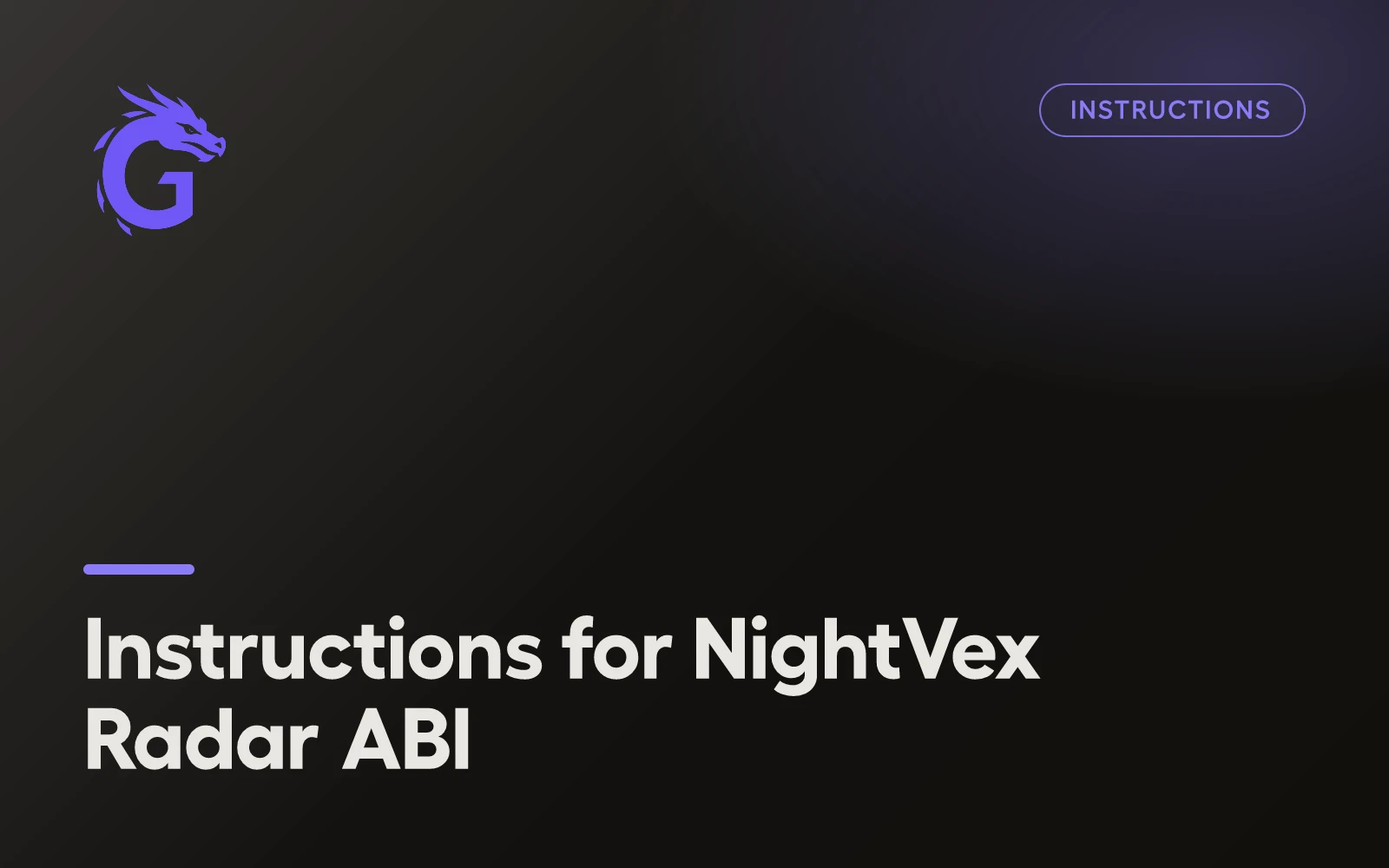 Instructions for NightVex Radar ABI