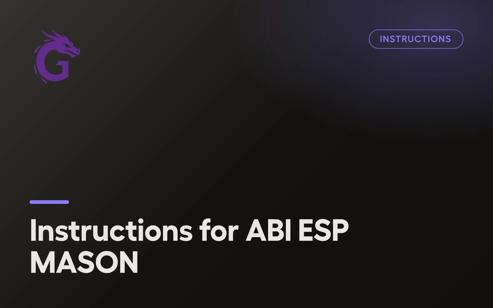 Instructions for ABI ESP MASON