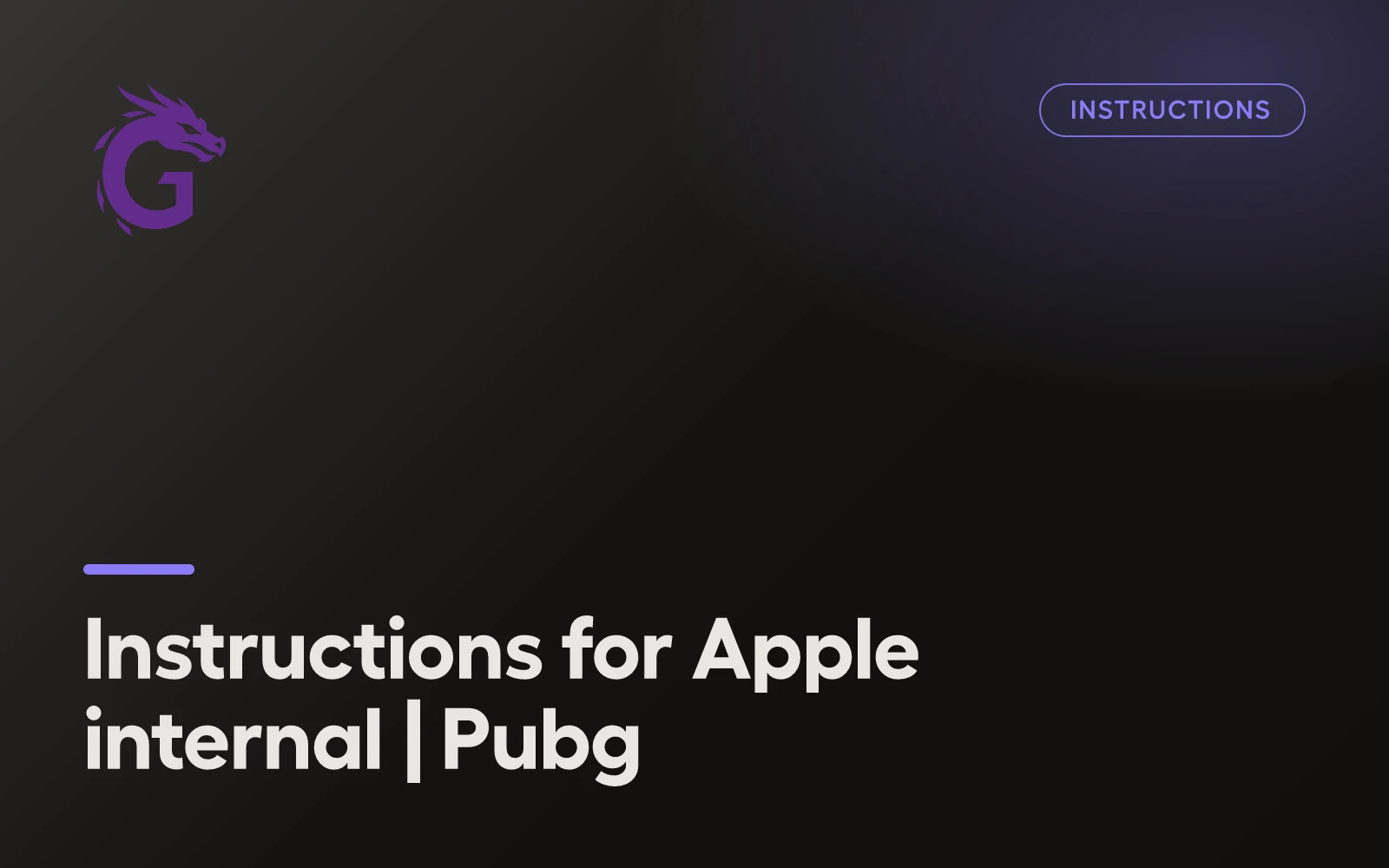 Instructions for Apple internal | Pubg