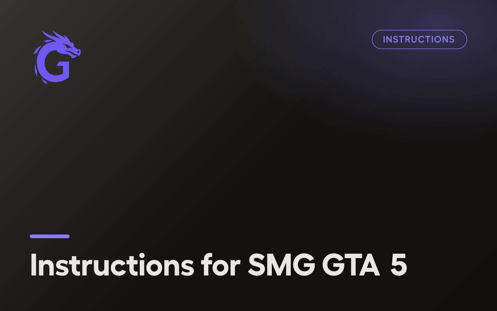 Instructions for SMG GTA 5