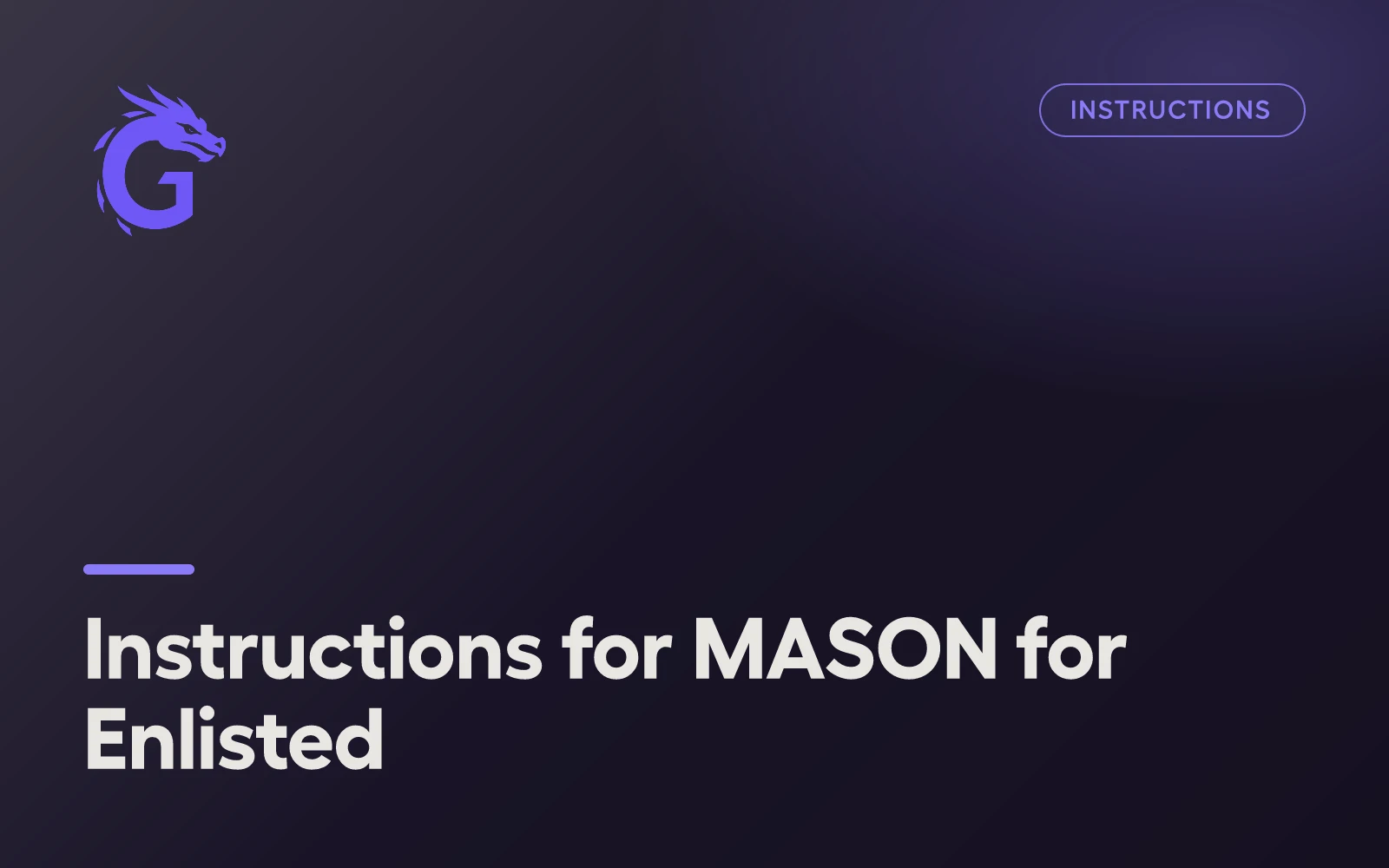 Instructions for MASON for Enlisted